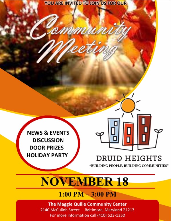 November Community Meeting | November 18, 2017
