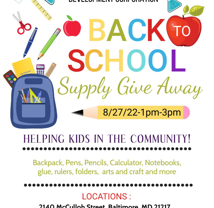 BACK TO SCHOOL SUPPLY GIVEAWAY